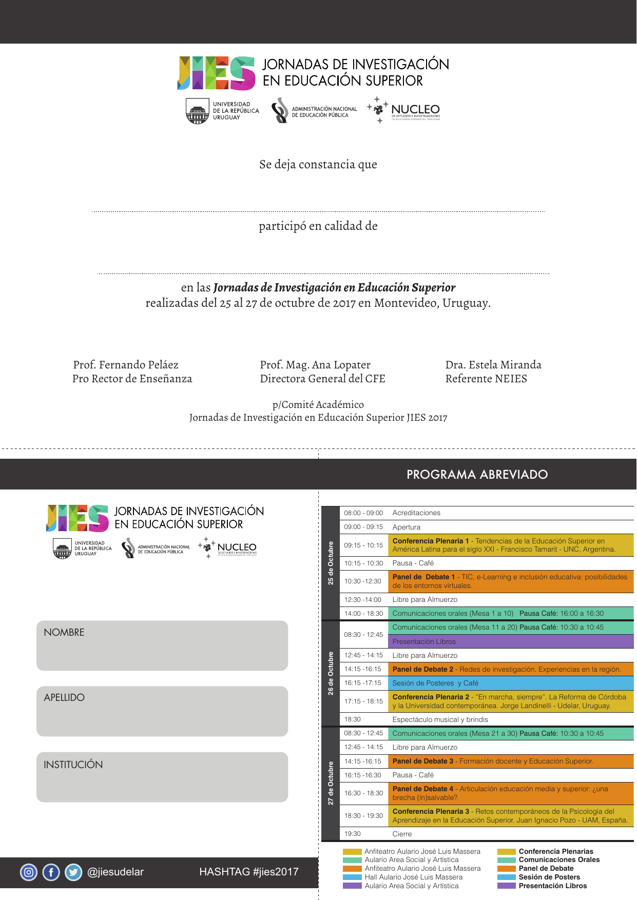 Constancia y credencial troquelada JIES 2017